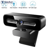 TIMEKEY 1080P 4K HD Webcam Plug and Play USB Camera Auto Beauty Effect & Fill Light for Online Class