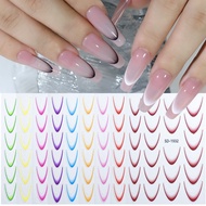 French End Sticker Code SD 3D Gradient Line Nail