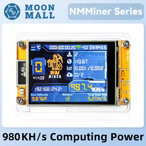 Bitcoin Lucky Miner NerdMiner V2 NMMiner Hashrate 980KH/s ESP32 2.8 inch Smart Display Crypto Solo L