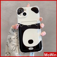 Mowin - For iPhone 15 Pro Max iPhone 11 Case Card Case TPU Soft Clear Case Card Storage Airbag Shockproof Cute Panda Compatible With iPhone 14 13 12 11 Pro Max Plus XR XS