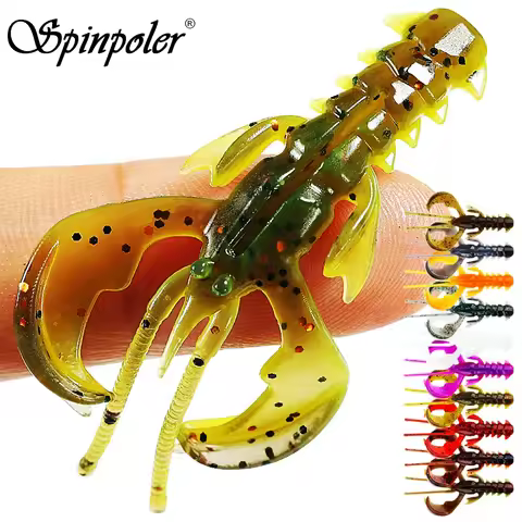 Spinpoler 10X Tough 4cm Soft Plastic Fishing Lure Shrimp Crayfish Lightly Salted UV Active Floating 