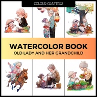 ColourCrafters Watercolour Drawing Book Old Lady And Her Grandchild 200gsm 300gsm Watercolour Paper