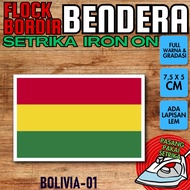 Flock iron-on Badge Patch with Flag Embroidery - BOLIVIA [01]