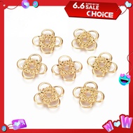 100pc Electroplated Iron Spacer Beads Flower Real 18K Gold Plated 16x16x1mm Hole: 2.5mm