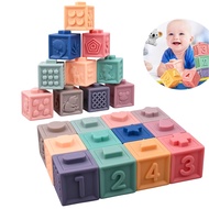 mySoft Stacking Blocks for Baby - Sensory Montessori Toys Toddler Activities - Gifts for Boy Girl 6 