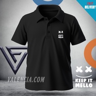 Kids Polo T-shirt (Boy/Girl) 2y -14y Unisex size keep it mello print 100 % Premium Organic Cotton Qu