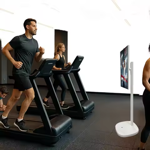 Fitness Room 24Inch IPTV Smart Display Android Touch Screen TV Mobile Monitor Rechargeable Streaming