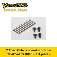 Yokomo Outer suspension arm pin (φ2x23mm) for BD8/BD7 (4 pieces) for remote control car (BD-009AA)