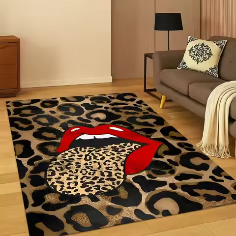3D Zebra Stripe Leopard Print Tiger Stripe Carpet Rug for Playroom Bedroom Living Room Sofa Doormat