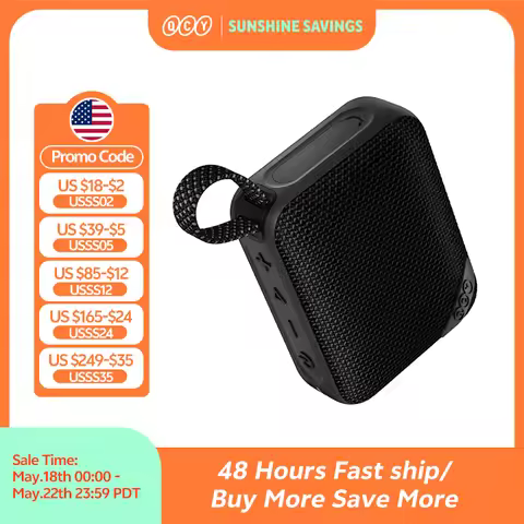 QCY SP2 Mini Speaker Bluetooth 5.3 Wireless Deep Bass HIFI Sound Box Portable RGB Light Speaker IP67
