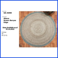 ┐ ▧ ┘ GA-A008 - Abaca Round Carpet Green - Small sizes - Natural material - 40 & 60 inches