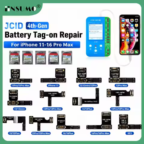 JCID 4th Gen Battery Repair Flex Tag On For iPhone 11 12 13 14 15 16 Pro Max Run Diagnostic Battery 