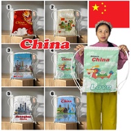 CHINA BAG DRAWSTRING BAG SOUVENIR READY IN 6 MOTIFS
