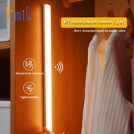 Vimite LED Motion Sensor Night Light USB Rechargeable Cabinet Light Eye Protection Bedside Lights for Bedroom Bathroom Wardrobe Corridor Living Room Warm White
