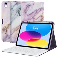 MoKo iPad 10th Generation Case with Keyboard Stand Folio Keyboard Cover with Pencil Holder Detachable Bluetooth Keyboard for New iPad 10th Gen 10.9 Inch