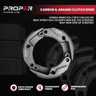 Kampas Ganda Proper Carbon Aramid K16 Beat Deluxe Genio CBS Scoopy Prestige Beat Street 2021 Beat CB