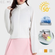 Cool Sun Shirt for Women Rashguard UPF 50+ Long Sleeve UV/SPF Sunscreen Thin Outdoor Top with 4 Pock