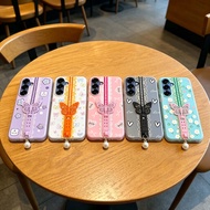 Butterfly Bracket Jelly Texture Translucent frosted Case For Samsung S23 S24 S25 FE M05 M07 M14 M17 
