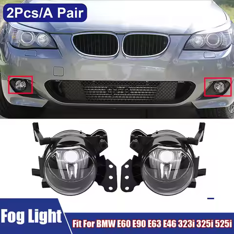 A Pair Car Signal Lamps Front Fog Light Without Bulb Fit For BMW E60 E90 E63 E46 63176910792 6317692