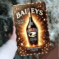 Trang trí phòng 1pc Baileys Salted Caramel Liqueur Biển hiệu kim loại cổ điển, Nghệ thuật treo tường