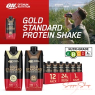 Optimum Nutrition ON Gold Standard Whey Protein Shake Ready To Drink RTD, 325ml - 4 Packs & 12 Packs