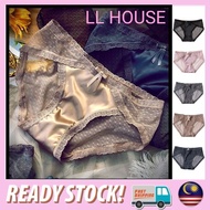 Sexy Lace Panties Women Silk Underwear Plus Size Spender Perempuan Seluar Dalam Wanita Celana Dalam 