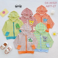 Girls' SunscreenJacket High Quality Striped Woven Fabric, Genuine Minlybaby - AKS21 AKS20