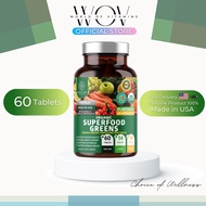 Number One Nutrition N1N Premium Organic Superfood Greens [28 Powerful Ingredients], Made in USA, 60 Ct(Sku.2216)