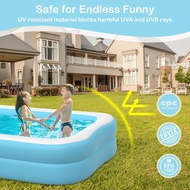 Sumbee Inflatable Swimming Kiddie Pool for Adults Kids Age 4-8-12, Size 103" X 69" X 20" Rectangle