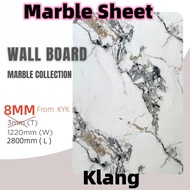 KYK 8mm Wallpanel Waterproof Marble replacment TIle Marbel Sheet Panel Combination Wall Flutted