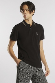 ESP เสื้อโปโลลายเฟรนช์ชี่ ผู้ชาย สีดำ | Frenchie Polo Shirt | 03829