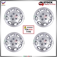 [MERCEDES BENZ W140 W124] 4in1 Universal R15'' Inch Car Wheel Cover Tyre Center Hub Cap Steel Rim Ac
