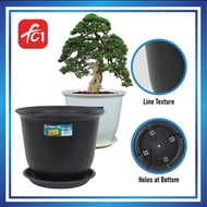 FC1 Diameter 34cm High Quality Round Liner Texture Flower Pot With Tray Bottom Hollow Gardening Plastic Pasu Bunga FC1-543/FC1-507