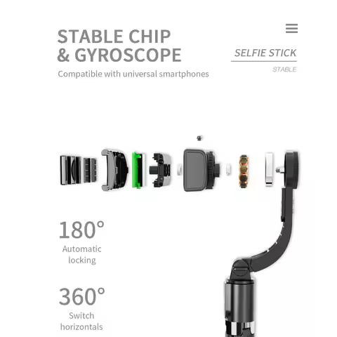 L08 Gimbal Tripod Selfie Stick Bluetooth Handheld Stabilizer Mobile Phone Holder Adjustable For Ipho