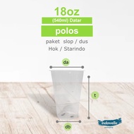 18 Oz Flat Plastic Cup PLAIN