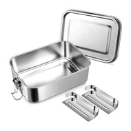 Bento Box Stainless Steel Lunch Box for Teens Metal Bento Box with 2 Flexible Compartments Lunch Box
