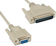 KENTEK 25 Feet FT DB9 Female to DB25 Male Null Modem Serial Printer Cable Adapter Cord 28 AWG F/M Mo
