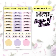 Planner and Journal Sticker - Days of week (P07)