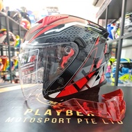 TRAX TZ301 RED BLACK HELMET W FREE BACK SPOILER
