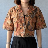 印尼蠟染短袖西裝外套 RATNA - 多彩摩卡 - RAT006