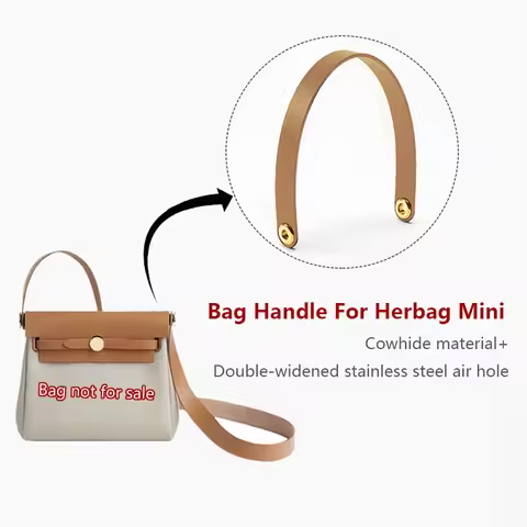 Cowhide Bag Handle For Herbag Mini Shoulder Strap Leather Bag Belt Short Bag Strap Handbag Durable B