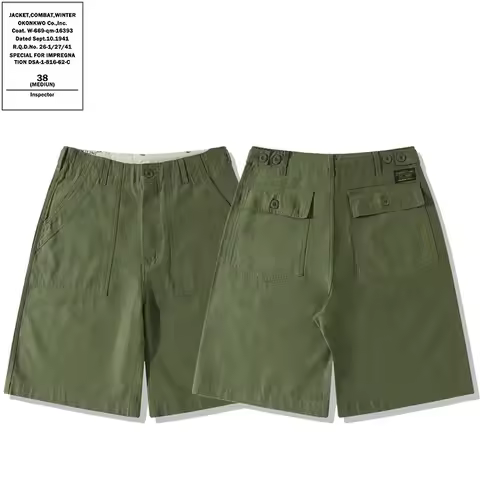 100% Cotton Vintage American OG-107 Shorts Workwear Casual Pants Sateen 5-Pocket Mid-Thigh Shorts OG