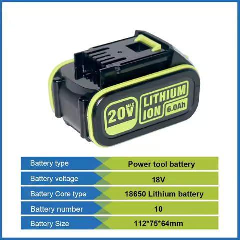 For Worx 18V 20V 6Ah 5Ah lithium battery FOR WORX 18V 20V WA3016 WA3023 WA3054 WA3027 WA3406 WU279 W