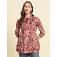 SHORT KURTIS (3rd Edition) INDIAN COTTON TOPS- READY STOCK A02 RANDOM RED