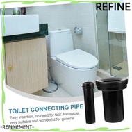 REFINEMENT 2pcs Toilet Parts, Wall-mounted PP Toilet Connecting Pipe, Bathroom Flush Pipe Black Band Screw Rear Discharge Toilet
