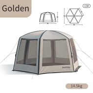 NJISD Naturehike Yunchao 5-8คนตั้งแคมป์กลางแจ้งชายหาด15D เต็นท์บังแดดหกเหลี่ยมโพลีเอสเตอร์กันน้ำพองล