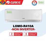 GREE LOMO-R410A Aircond (Non-Inv) (1.0HP, 1.5HP, 2.0HP &amp; 2.5 HP) Cold Plasma with Golden Fin Air Conditioner