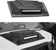 XUTVOTOR Hood Scoop with LED Spotlight for Kawasaki Mule Pro, Carbon Fiber Durable PP Material Sleek