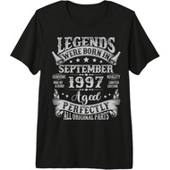 Legend Born In September 1997 Premium Vintage T-Shirt For Men 28th Anniversary Birthday