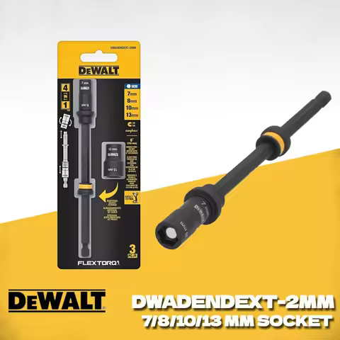 DEWALT DWADENDEXT-2MM 4 in 1 FLEXTORQ 7/8/10/13 MM Socket 6'' Socket Extension Double Ended Nut Driv